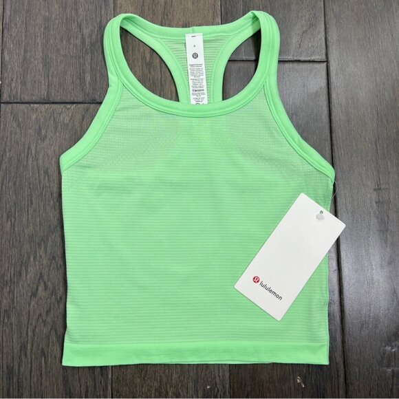 Lululemon NWT Swiftly Tech Cropped Racerback Tank Top 2.0 Citra Lime - Picture 1 of 8